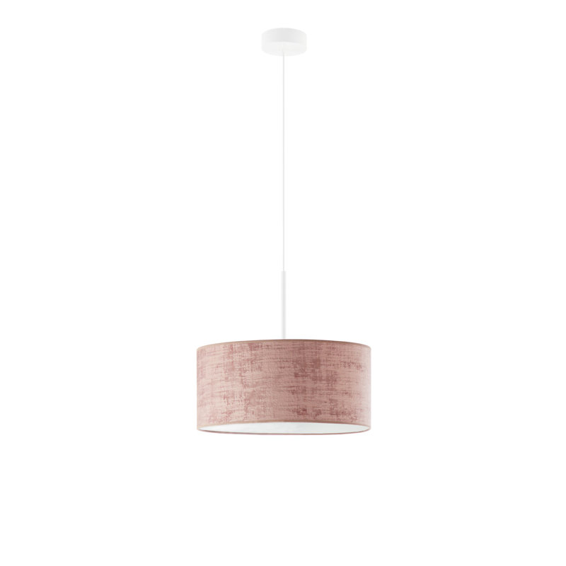 Allita 1 - Light Drum Pendant, White, Pink