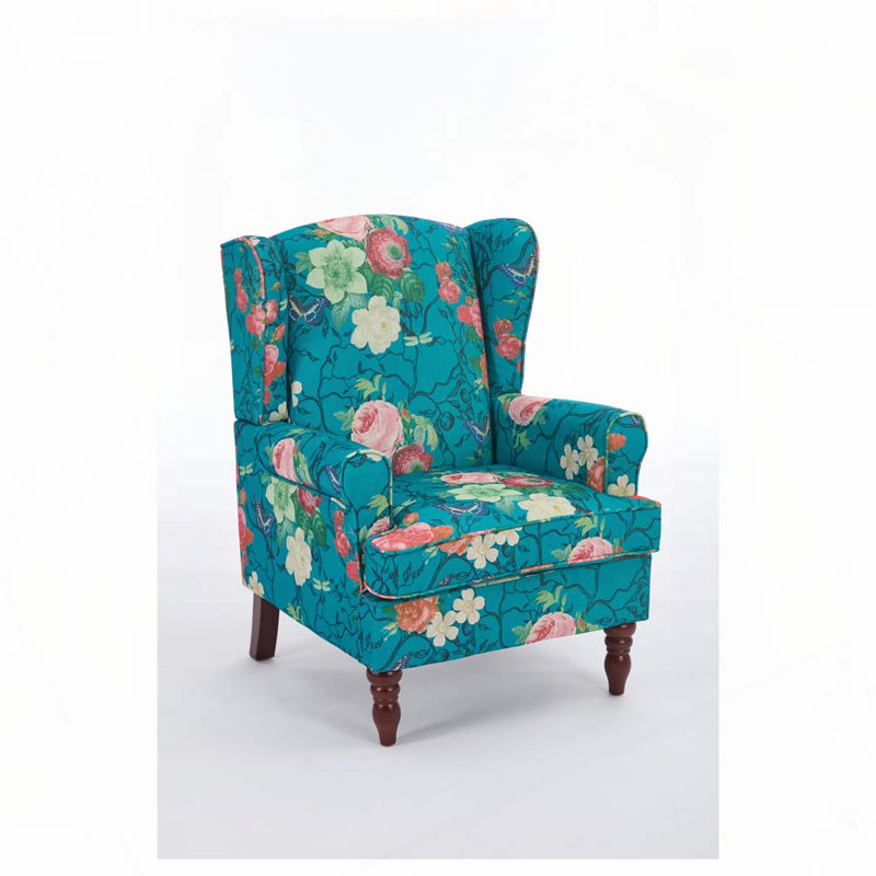 Chaise d'appoint avec pieds en bois rétro