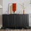 Armoire de rangement moderne moderne laquée noire à 4 portes avec buffet pour le salon et le vestibule-1941269103