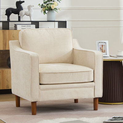 Fauteuil d'appoint moderne en chenille rembourré l 32 po Azriah
