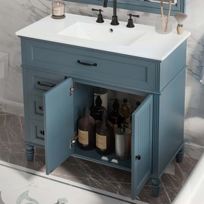 Vintage Bathroom Vanity with Sink,Ample Storage
