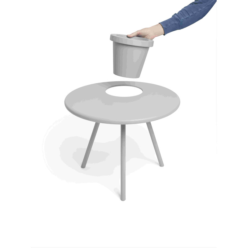 Bakkes Outdoor Planter Table, Light Gray