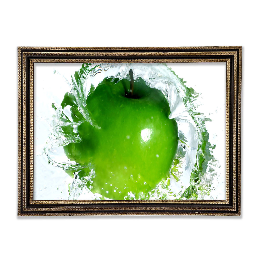 Apple Water Splash Gerahmter Druck