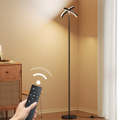 74" Dimmable Dual LED Floor Lamp with Remote