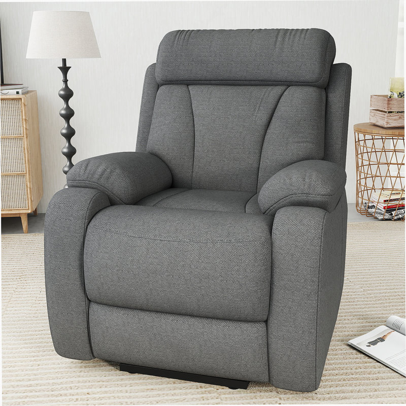 Fauteuil inclinable électrique, fauteuil inclinable avec poche latérale pour petits espaces, Gris foncé
