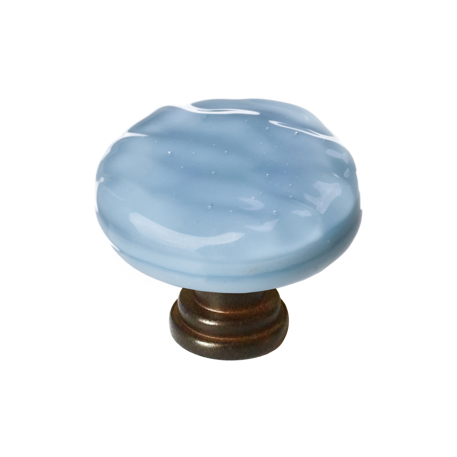 Glacier Mushroom Knob Knob, Oil Rubbed Bronze, Powder Blue