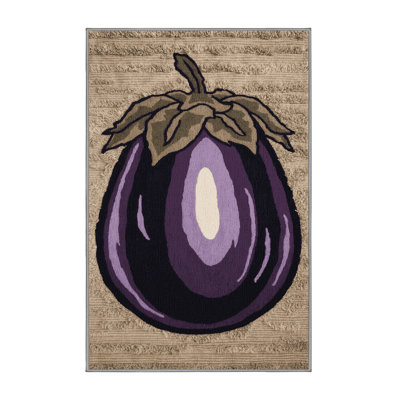  Tapis lavable aubergine avec globe de légumes