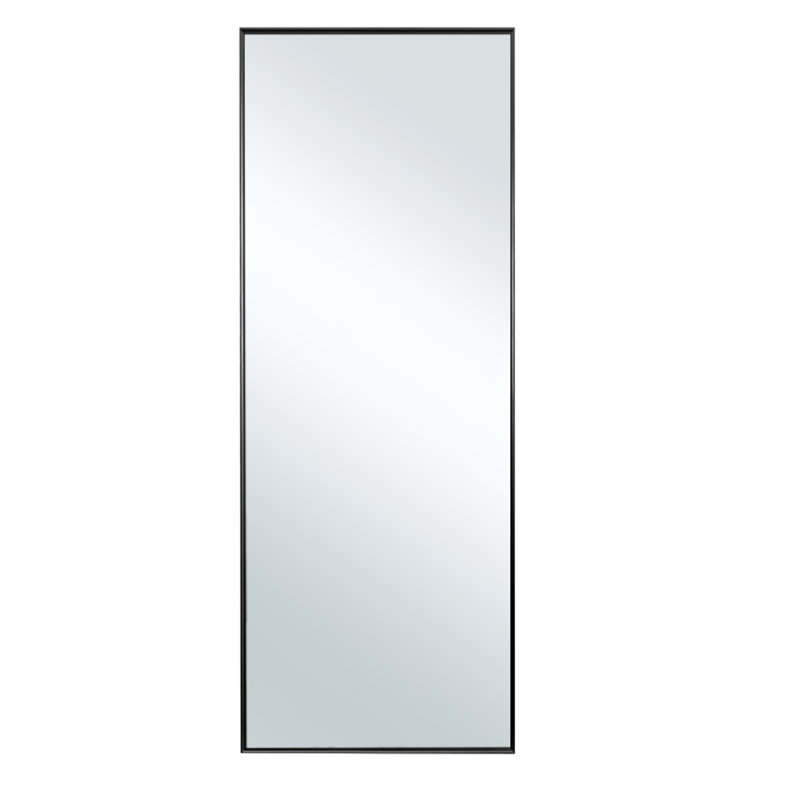 Metal Flat Wall Mirror, 47.24" x 21.65", Black