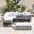 5-Piece PE Wicker Outdoor Conversation Set with Extendable Side Tables and Comfortable Cushions-2099125032