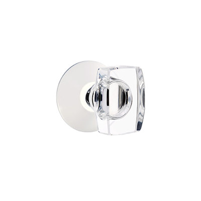 Emtek Privacy Knobset w/ Modern Rosette and Windsor Glass Knob
