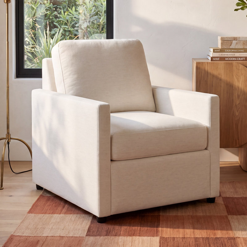 Damari Upholstered Armchair, Nomad Snow Crypton® Chenille