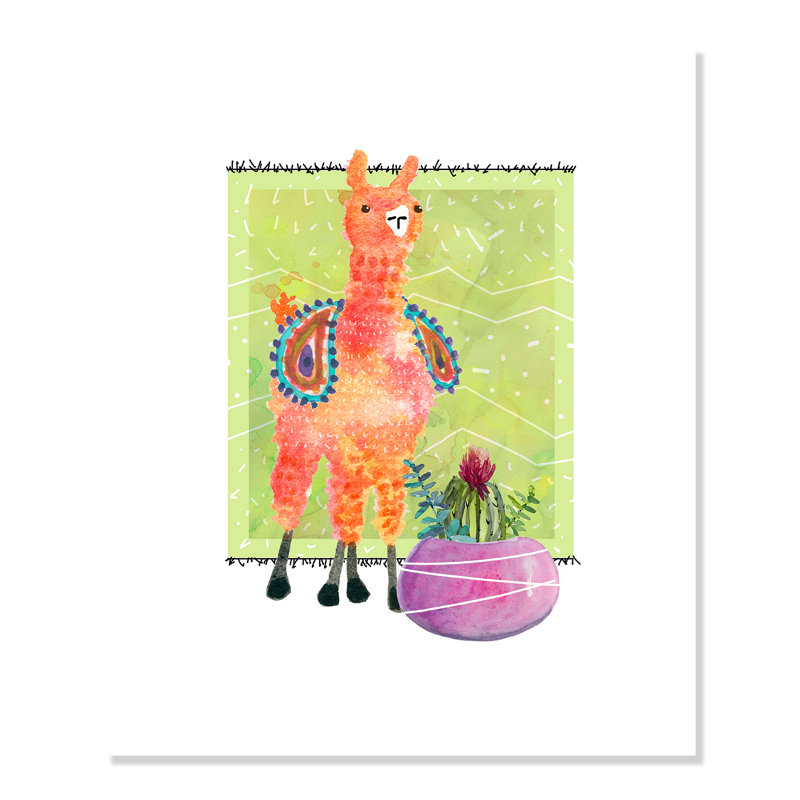 «Rolled Lovely Llama I», impression sur papier, H 24 po x l 20 po x P 1 po