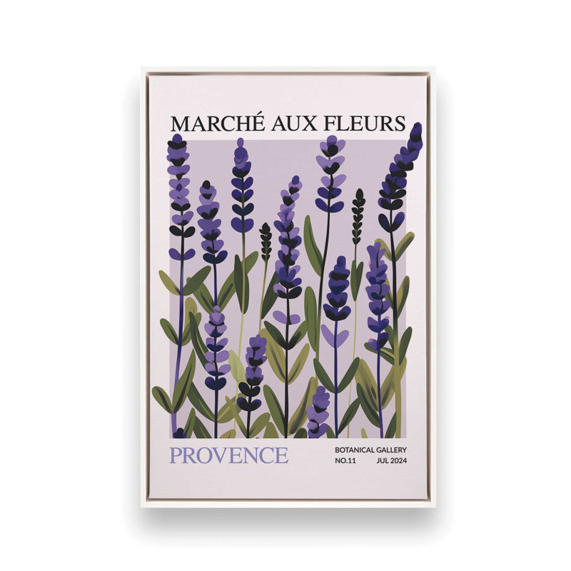 Provence Flower Market, 12.75" H x 8.75" W, Opaque White Floater Framed