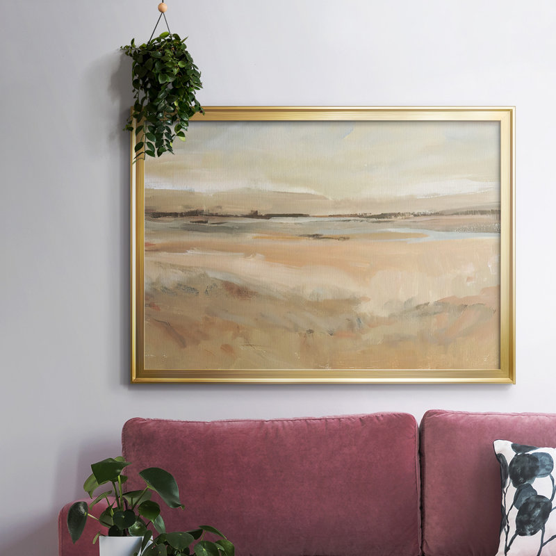 «Earth Tone Landscape II», toile tendue avec châssis, Or, H 30 po x l 44 po x P 1,5 po