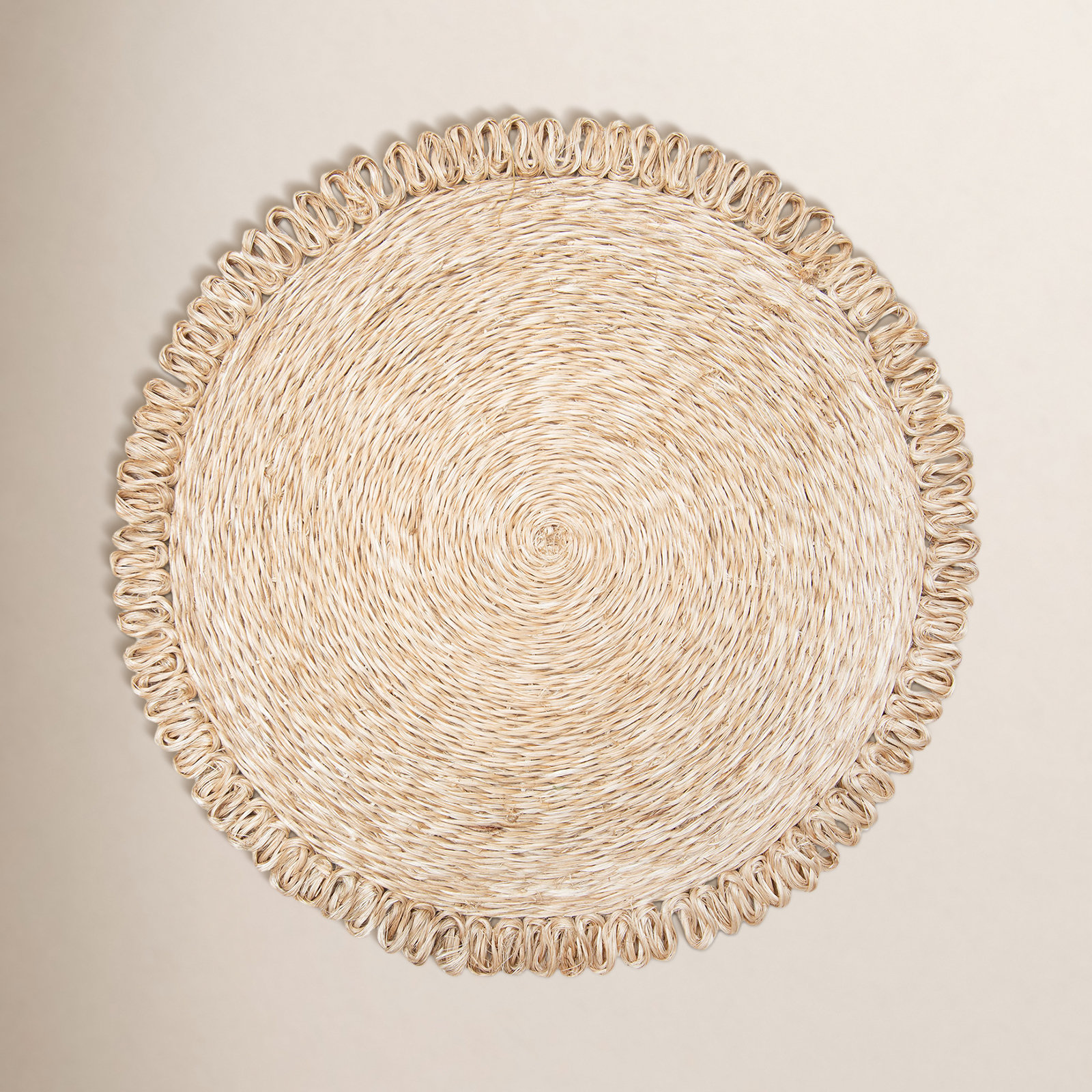 Amaretto Abaca Round Placemat, Natural