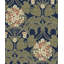 Papier peint adhésif floral bleu foncé et terre cuite à l'hortensia-922322407