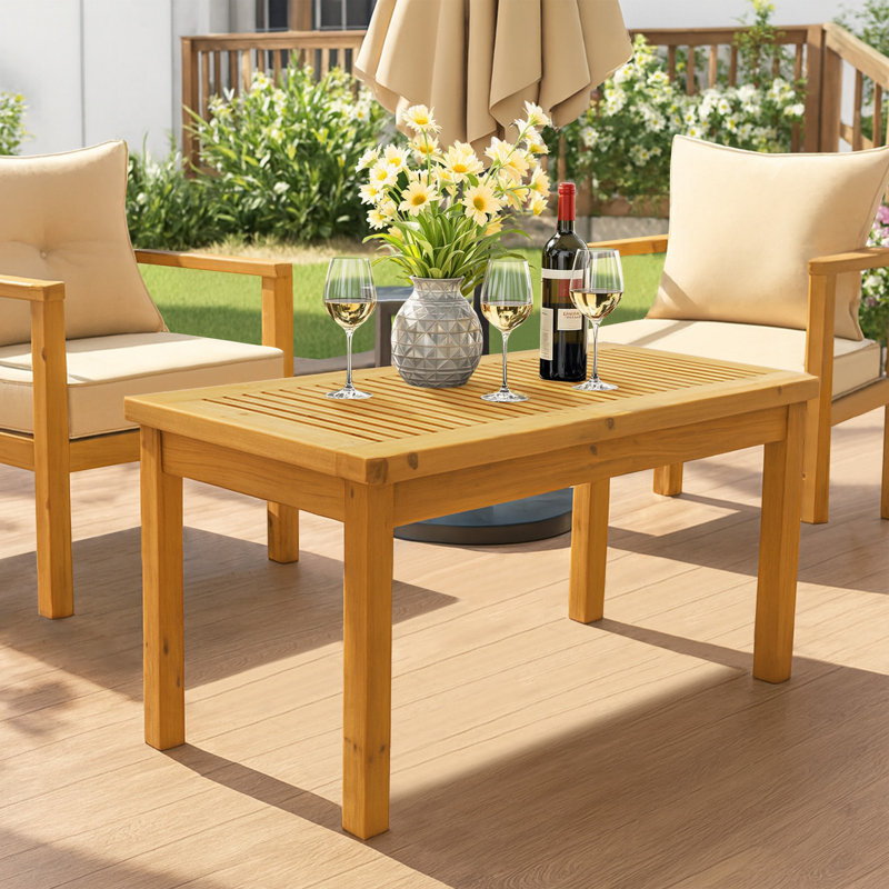 Table de patio en bois brun clair, Marron clair