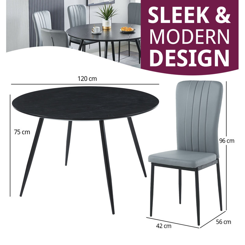 Mose 6 - Person Dining Set, Black
