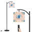 Lampe sur pied à arc avec abat-jour réglable bleu blanc roses floral doux rose lampe sur pied à décor d'été 3 températures de couleur à haut gradateur avec interrupteur au pied pour la chambre à coucher