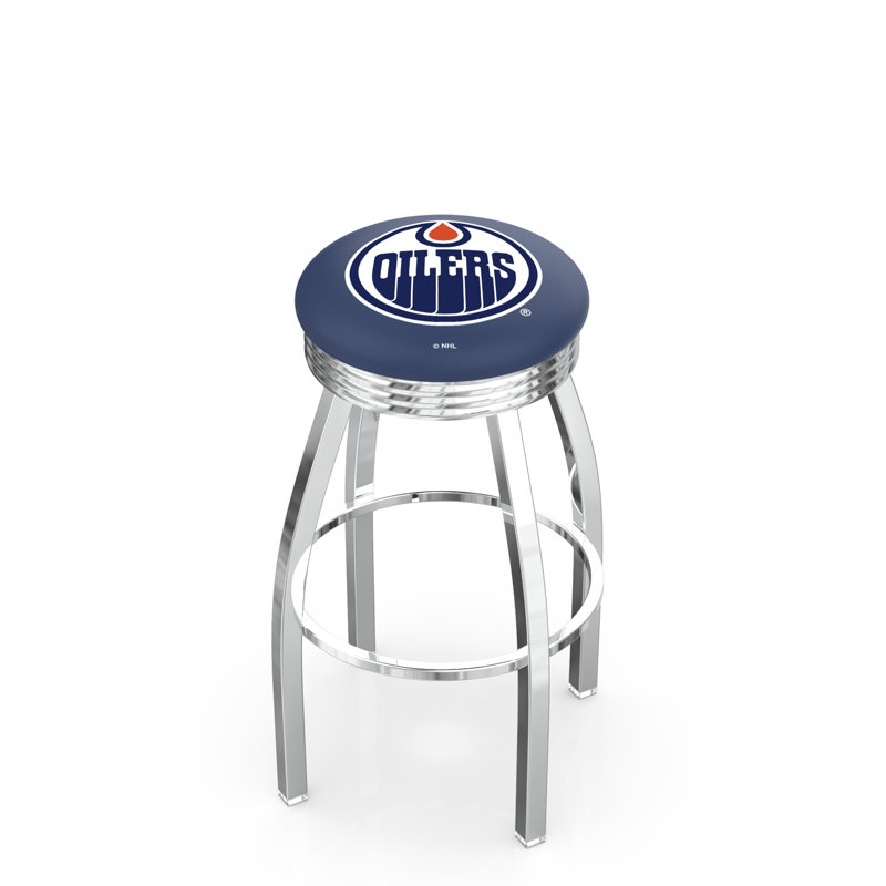 NHL Swivel Bar Stool, Edmonton Oilers, Counter Stool (25" Seat Height)