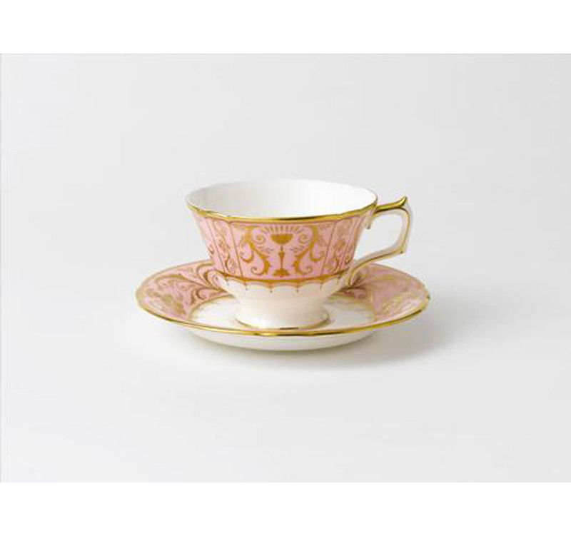 Harlequin Handmade Bone China Saucer, White/Baby Pink