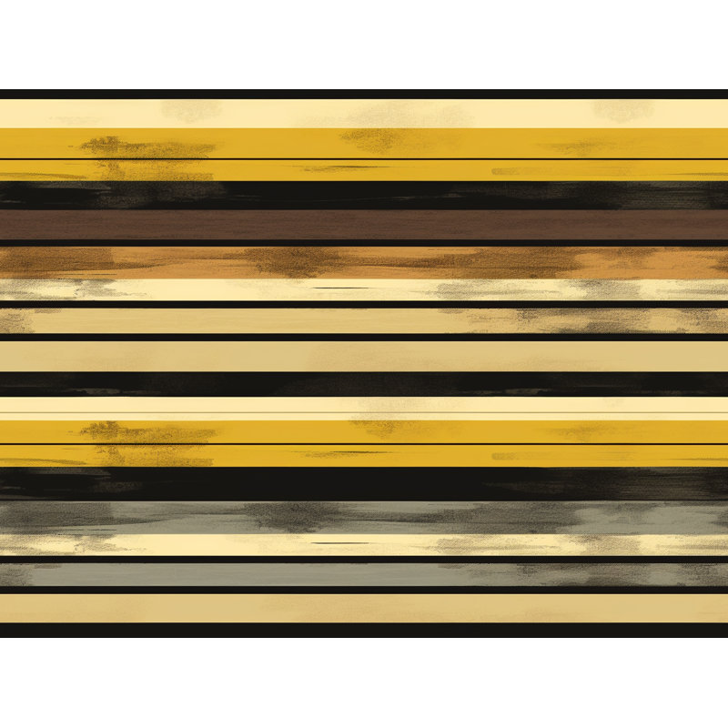 Horizontal Stripes Machine Printed Duvet Cover, Black/Yellow, Queen Duvet Cover