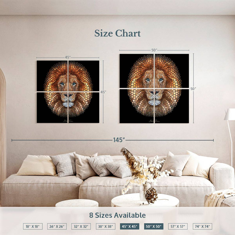 Brampt Digital Lion, 45" H x 45" W