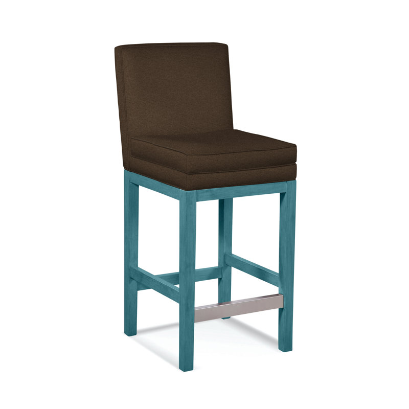 Upholstered Stool, Elite Chocolate; 0321-72, Nickel Finish