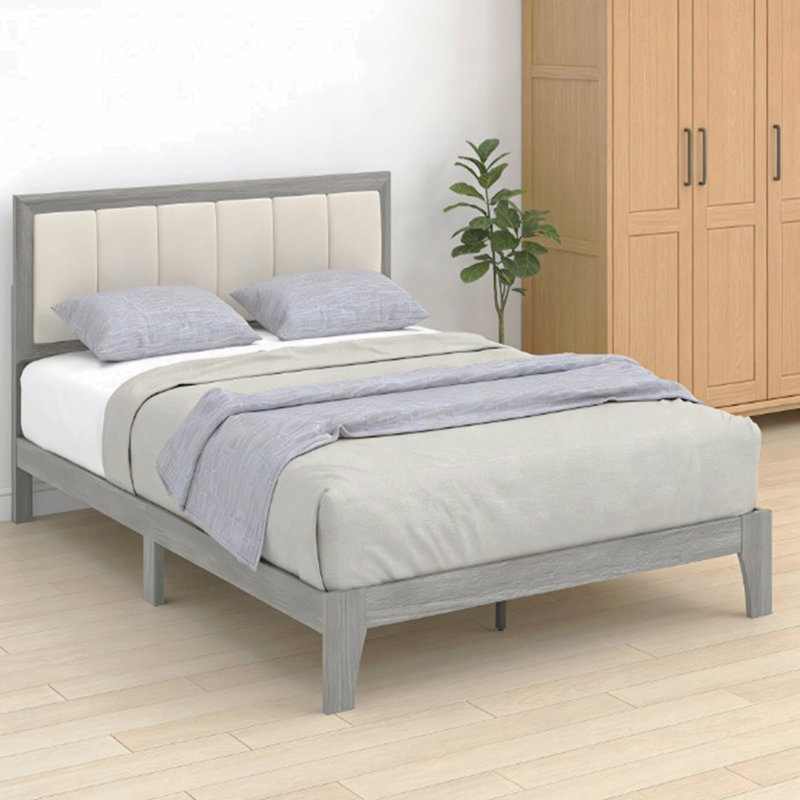 Base de lit plateforme avec lattes en bois, base de lit avec tête de lit