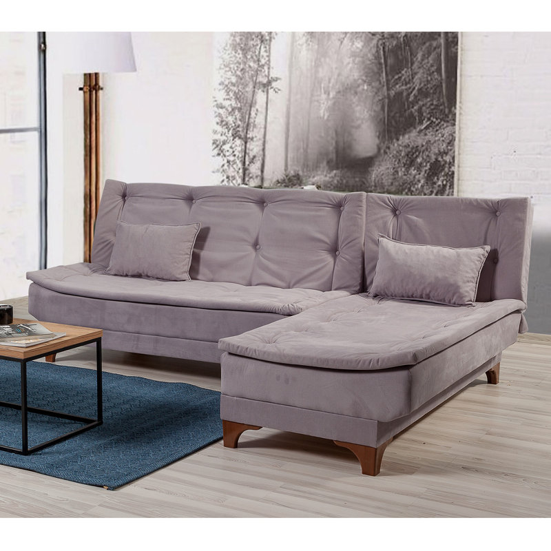 Matoury Corner Sofa-Bed, Grey