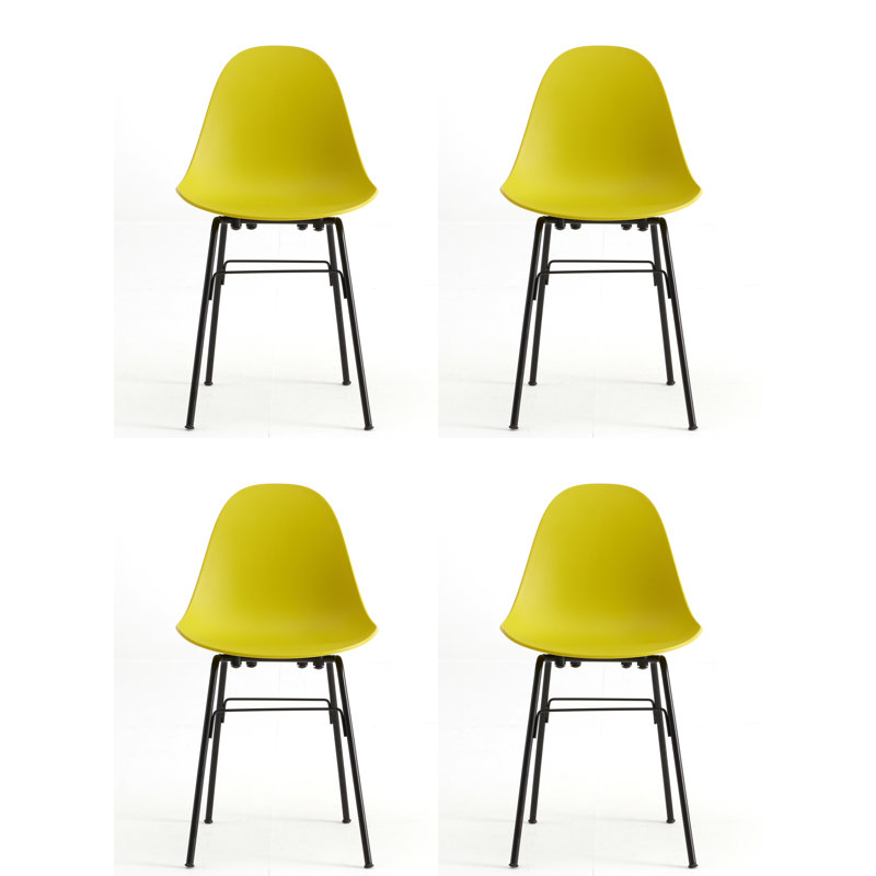 TA Side & Dining Chair (Set of 4), Mustard/Black