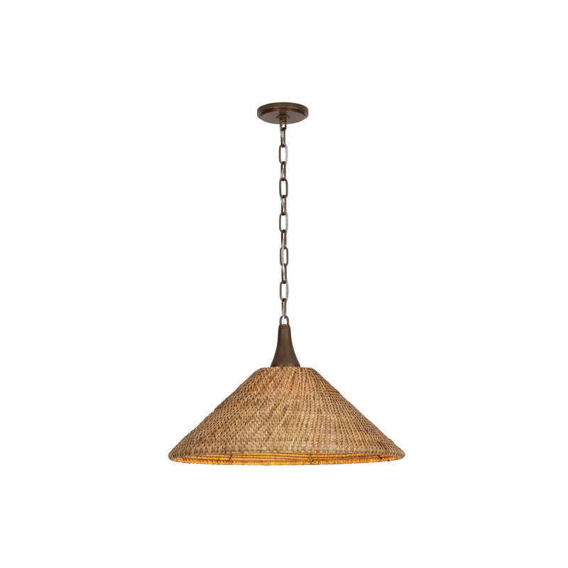 Kenzo 21" 1-Light Wicker Empire Pendant