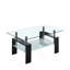 Table basse Artisan, plateau en verre trempé, pieds en acier inoxydable pour le salon, noir-1524635755