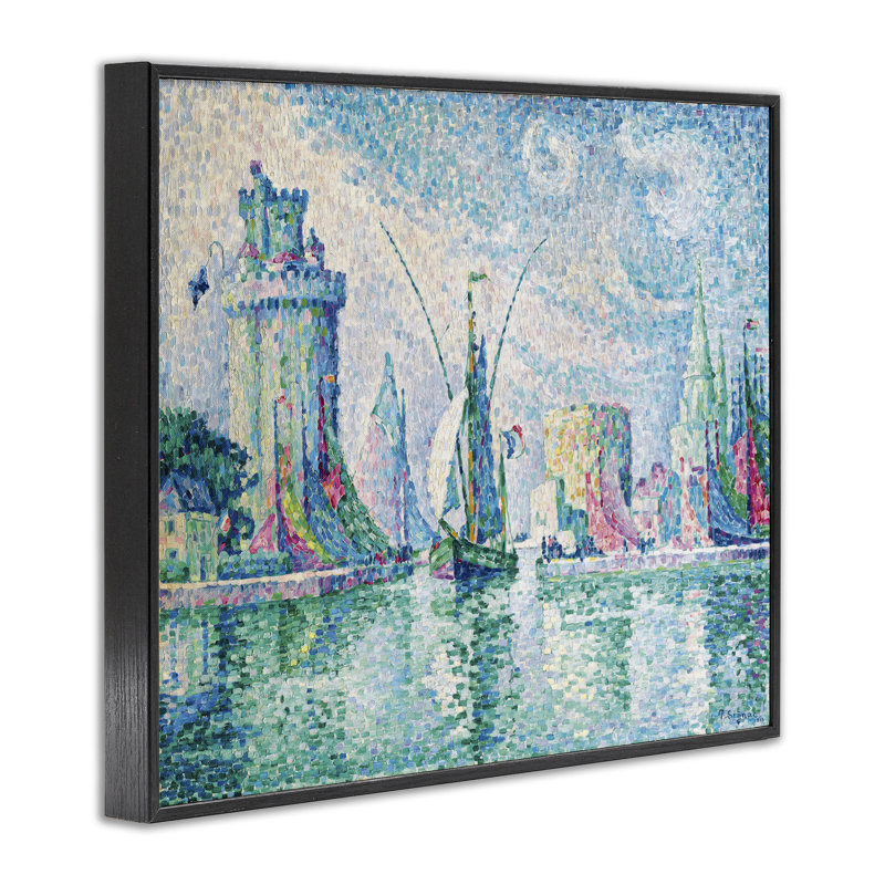 La Rochelle, signic classique, giclée par one1000paintings, Cadre noir, H 24 po x l 30 po