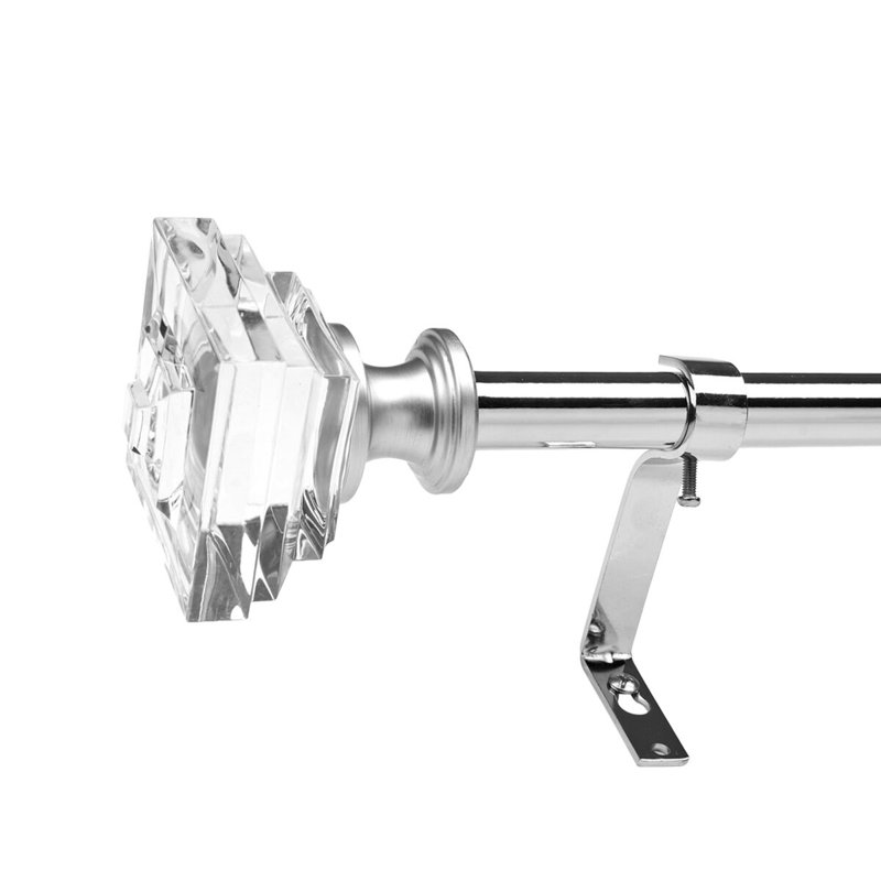 Tringle à rideaux simple réglable Afelix, 66" - 120", Chrome