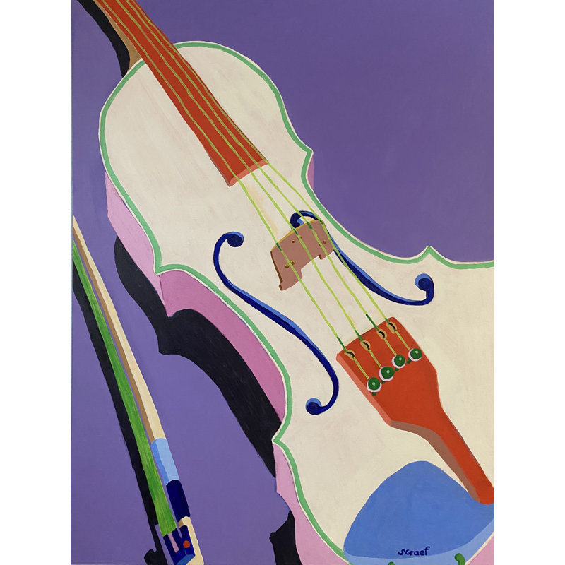 Violin Print by Sue Graef, Matted Paper, 20" H x 16" W