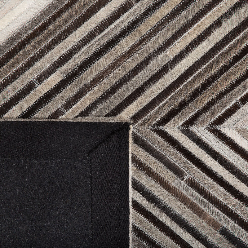 Johansen Chevron Cowhide Hand Woven Area Rug, Rectangle 140 x 200cm