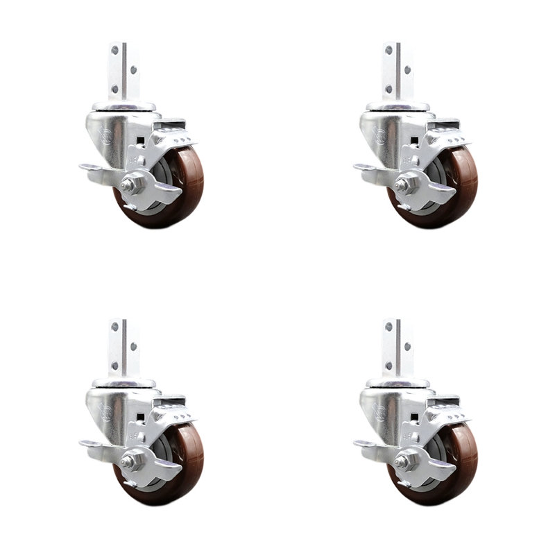 Polyurethane Casters, Maroon