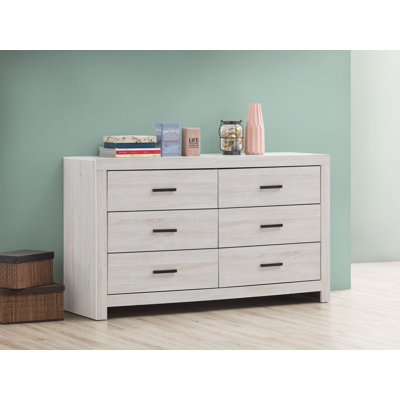 Axat 6-drawer Dresser Coastal White