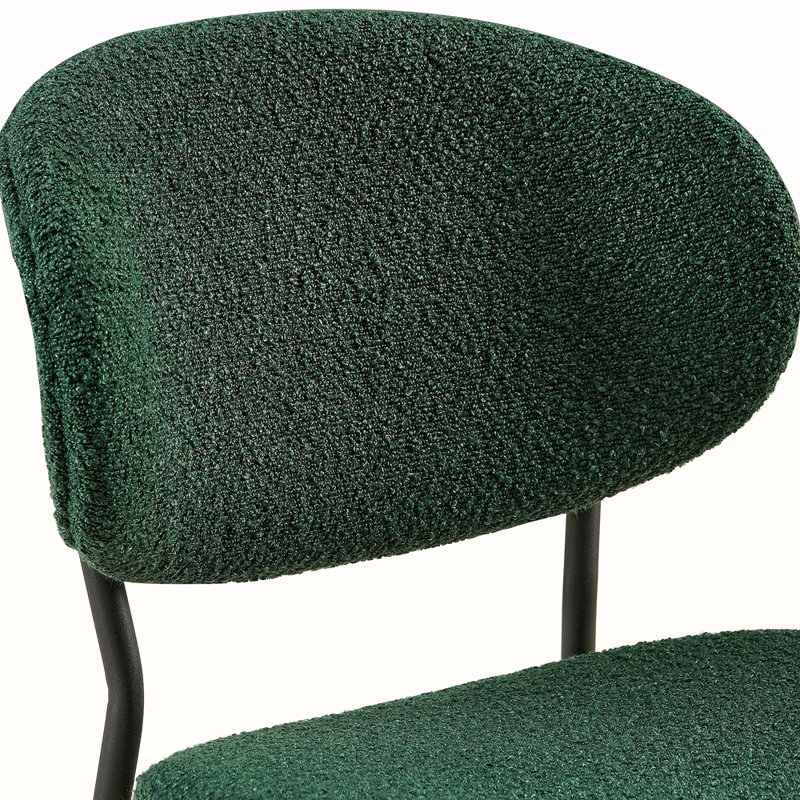 Ensemble de 2 chaises de salle à manger en tissu Boucle avec pieds en métal pour la salle à manger, la cuisine et le salon
