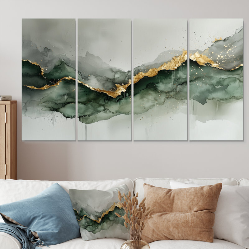 Dillon - décoration murale abstraite - art mural moderne, 4, H 32 po x l 64 po
