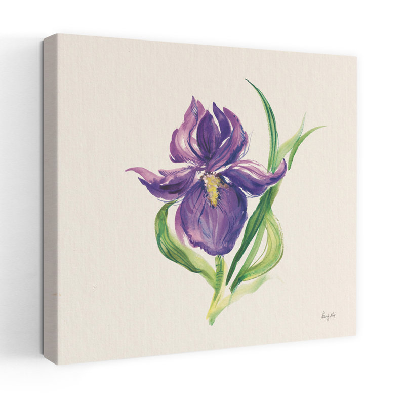 Fleur de Pâques I, art contemporain iris au printemps, H 32 po x l 32 po