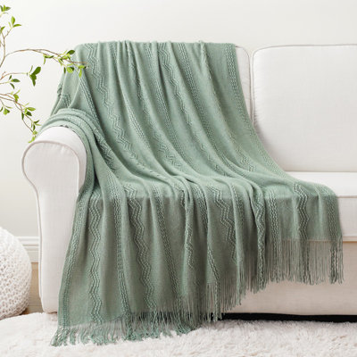 Throw Blanket For Couch, Solid Throw Blanket For Home Decor, Knit Throw Blankets For Bed, 50"X60"