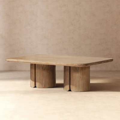Flickinger 50" Reclaimed Pine Pedestal Coffee Table