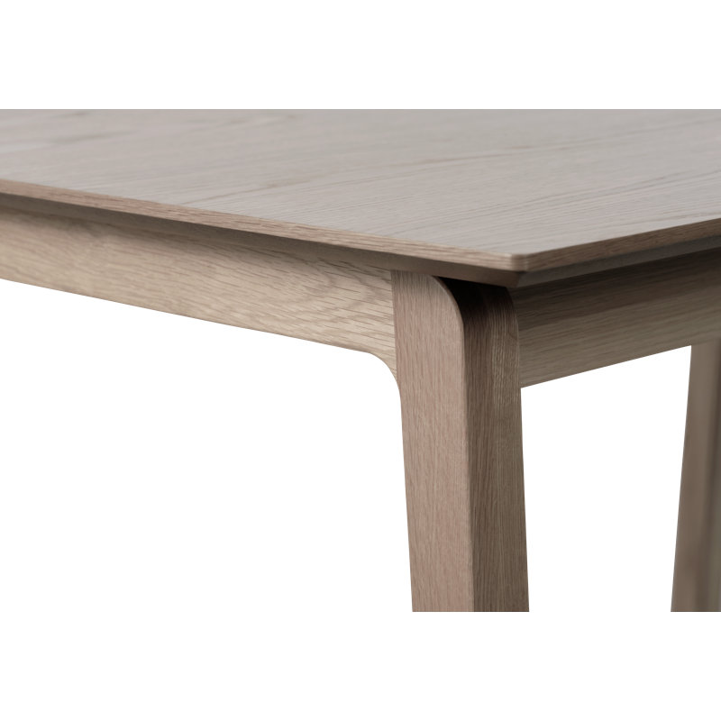 Extendable Oak Solid Wood Base Dining Table, WHITE PIGMENTED OAK