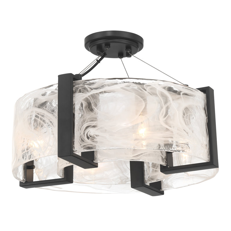 Cloud Break 4 - Light Semi Flush Mount