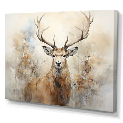 Minimalism Beige Deer Portrait III