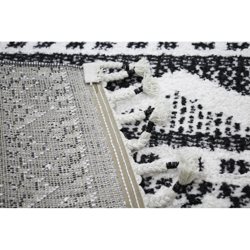 Tapis ivoire / noir Eliseo, Rectangle 7 pi 6 po x 9 pi 6 po