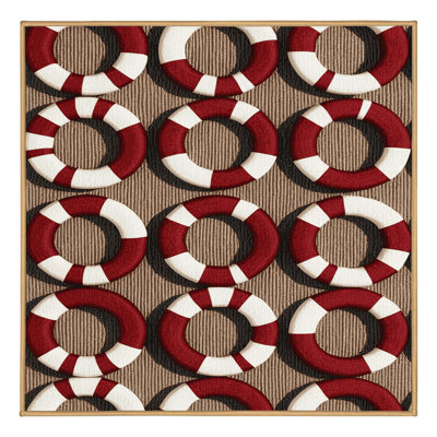 Washable Life preservers Nautical Area Rug