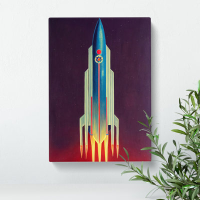 Stupendous Spaceship Rocket - Wrapped Canvas
